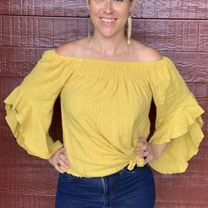 Yellow Off the Shoulder Top